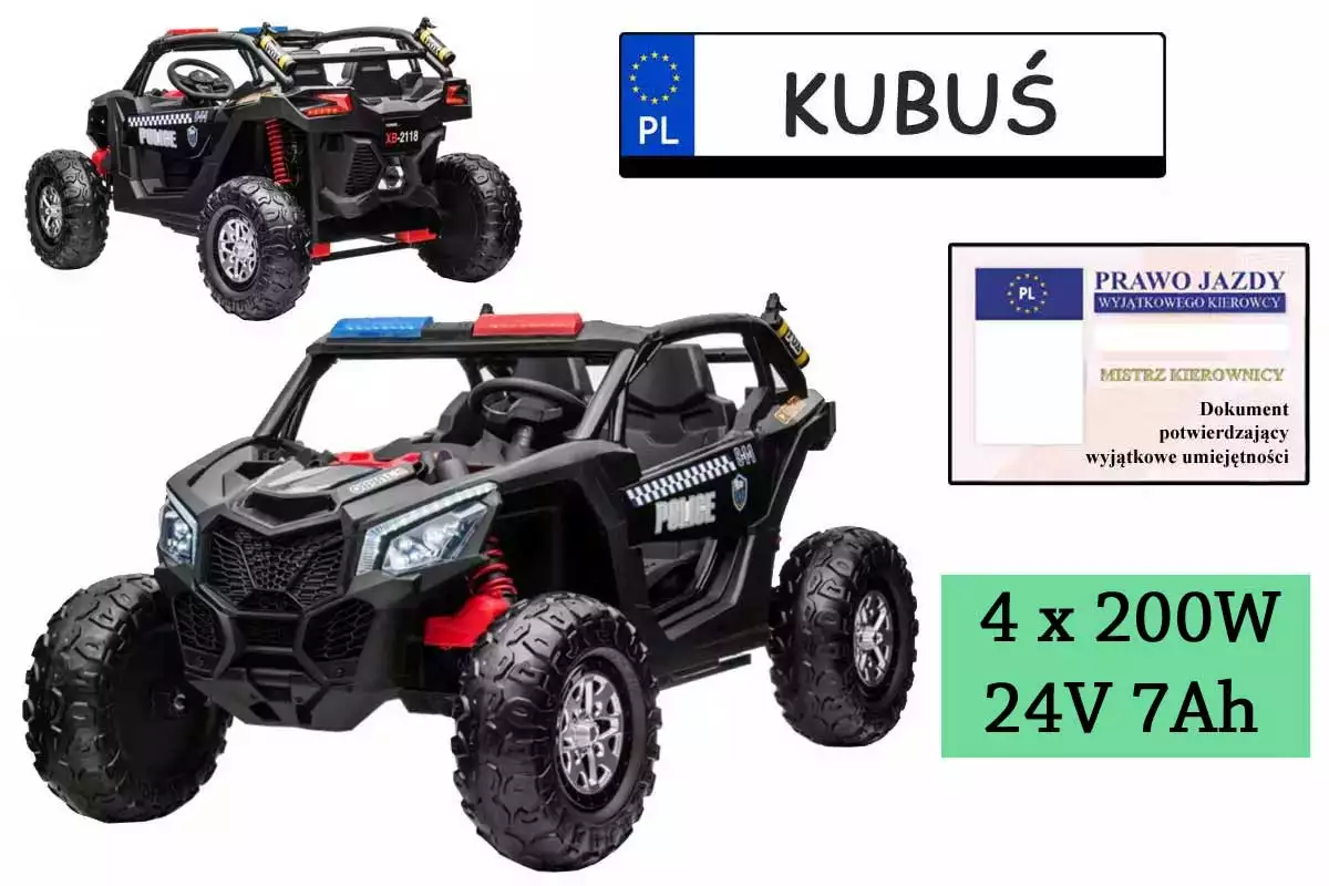 Mocne auto na akumulator dla dzieci XB-2118 XXL Duża Czarna