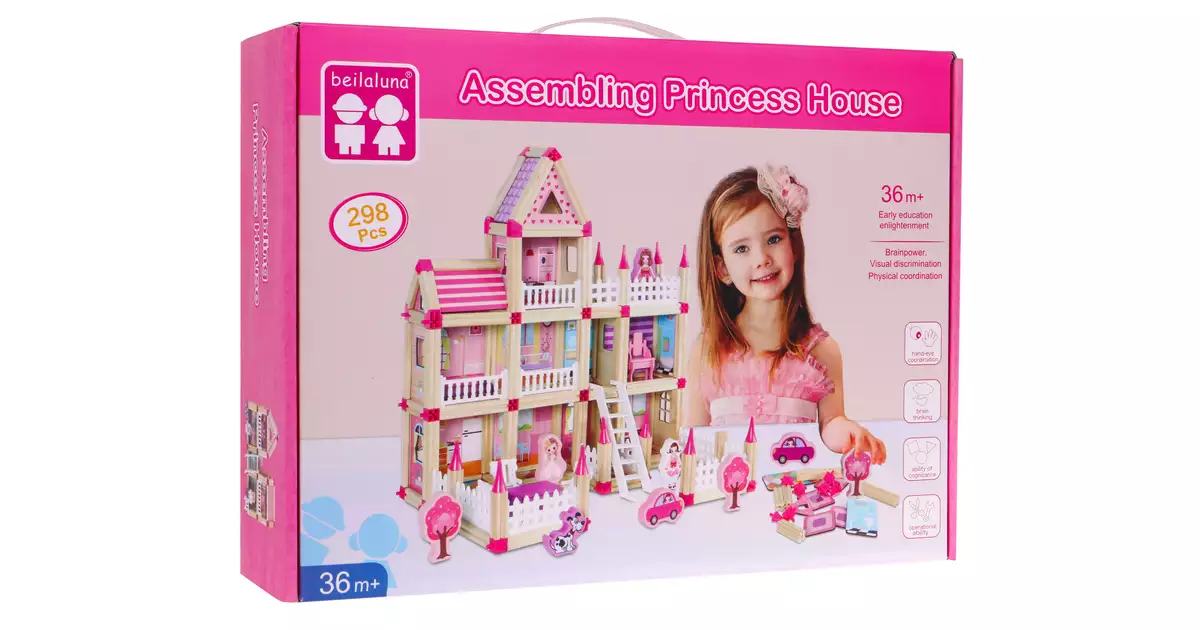 ピンクハウス　3点セット Drewniane-klocki-konstrukcyjne