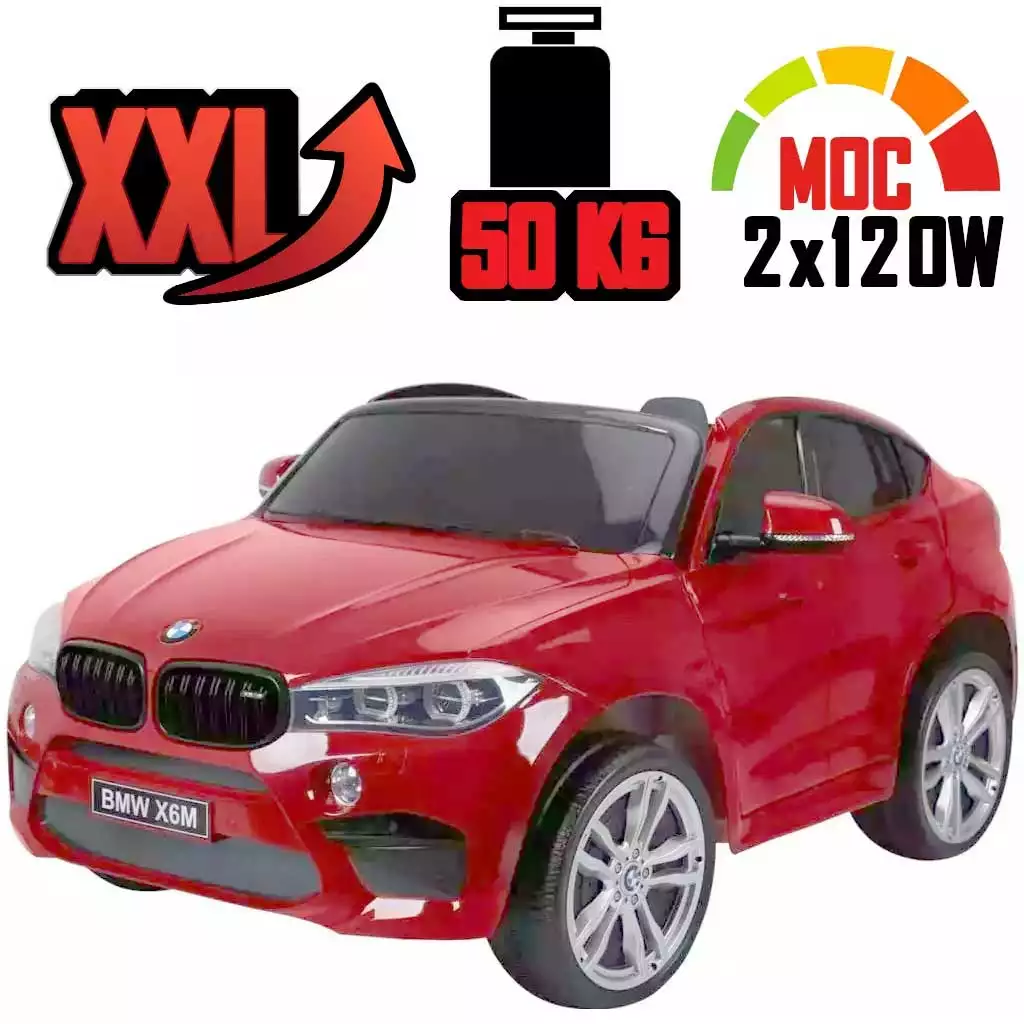 Dwuosobowe duże auto akumulator BMW X6M XXL Czerwony Lakier