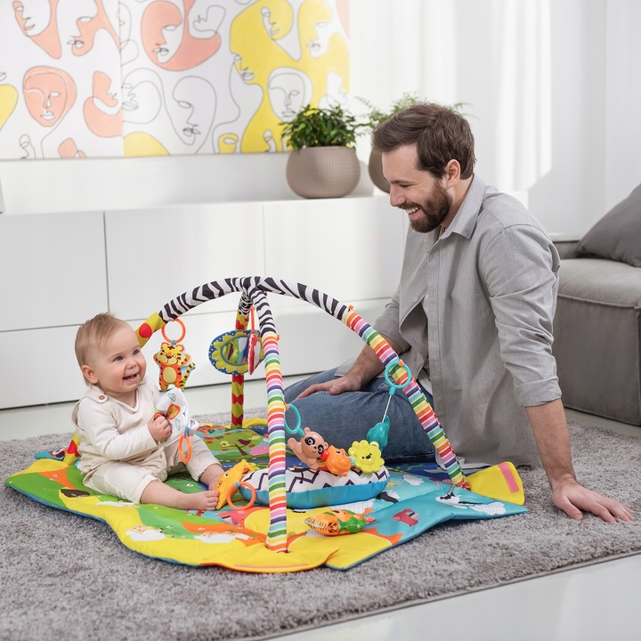 Palestrina Neonato Lionelo Anika 2in1 - Tappetino 110x95cm, Box, Giocattoli Interattivi, Cuscino Tummy Time - Foto 10